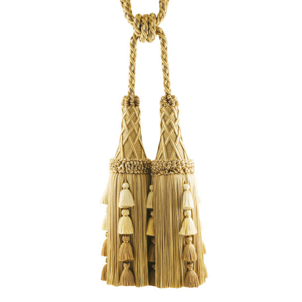 Orsay Silk Double Tassel Tieback by Samuel & Sons in Taupe Melange