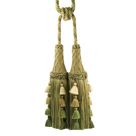 Orsay Silk Double Tassel Tieback by Samuel & Sons in Celadon/Cream