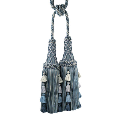 Orsay Silk Double Tassel Tieback by Samuel & Sons in Blue Melange