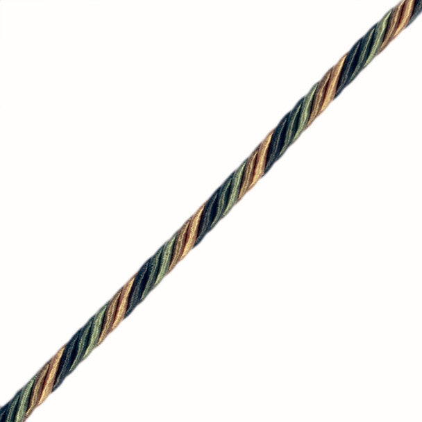 1/4" Orsay Silk Cord Trim by Samuel & Sons in Spring Greens/Gold