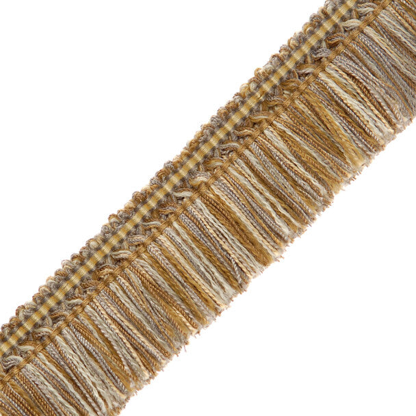 1.5" Le Duc Brush Fringe Trim by Samuel & Sons in Antique Bronze/Grey