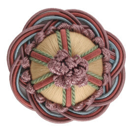 2" Orsay Silk Rosette by Samuel & Sons in Gold/Rose/Iris/Sky