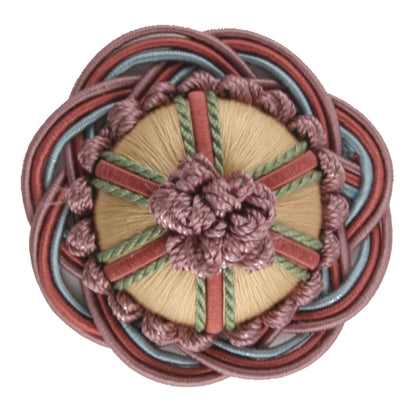 2" Orsay Silk Rosette by Samuel & Sons in Gold/Rose/Iris/Sky