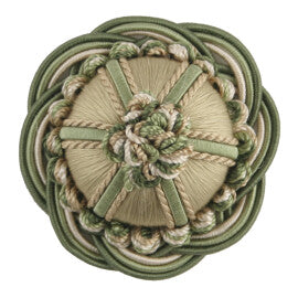 2" Orsay Silk Rosette by Samuel & Sons in Celadon/Cream