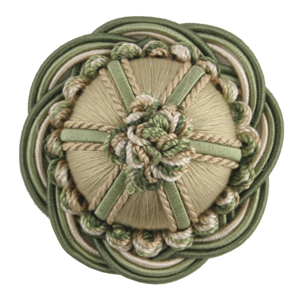 2" Orsay Silk Rosette by Samuel & Sons in Celadon/Cream