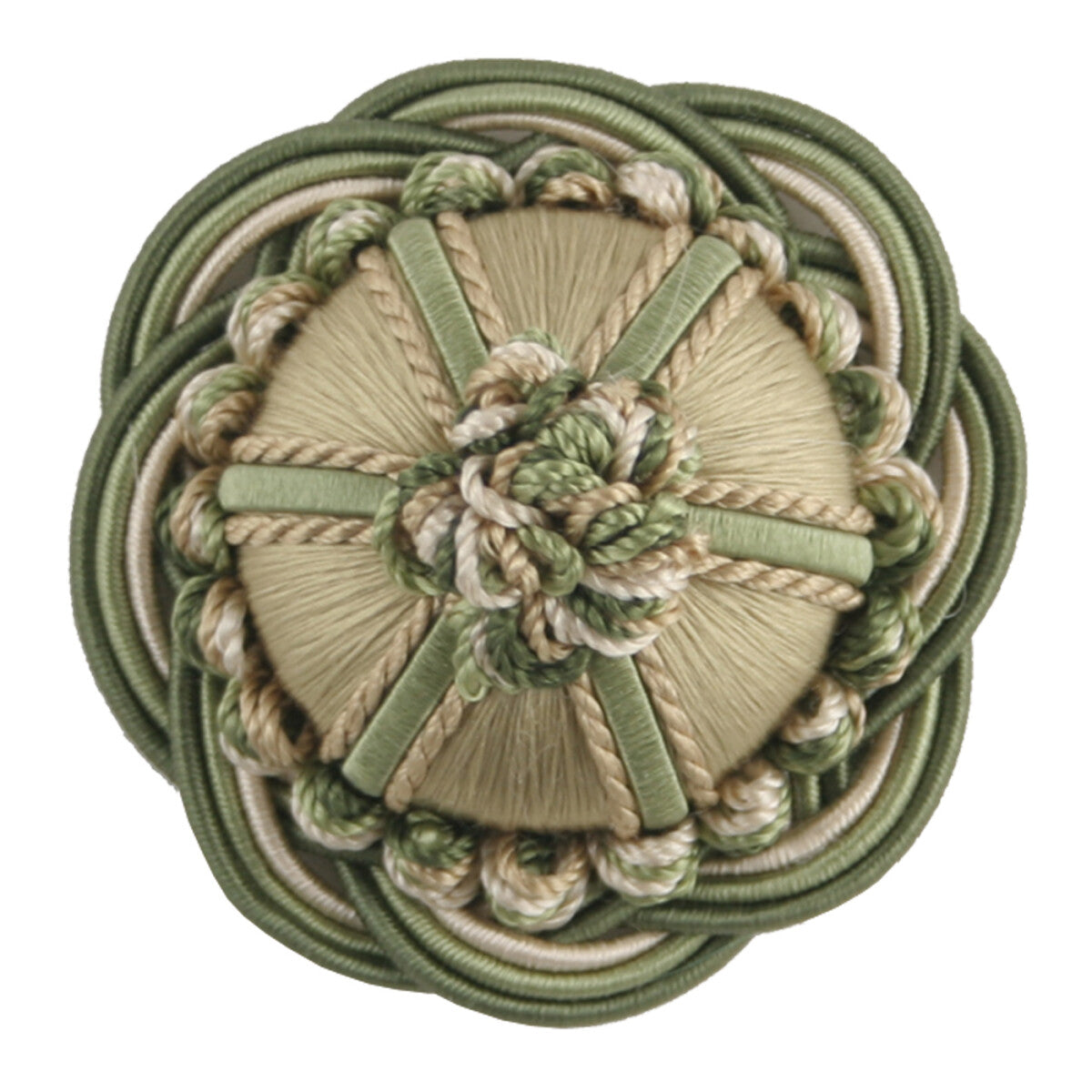 2" Orsay Silk Rosette by Samuel & Sons in Celadon/Cream