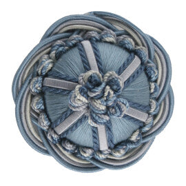 2" Orsay Silk Rosette by Samuel & Sons in Blue Melange