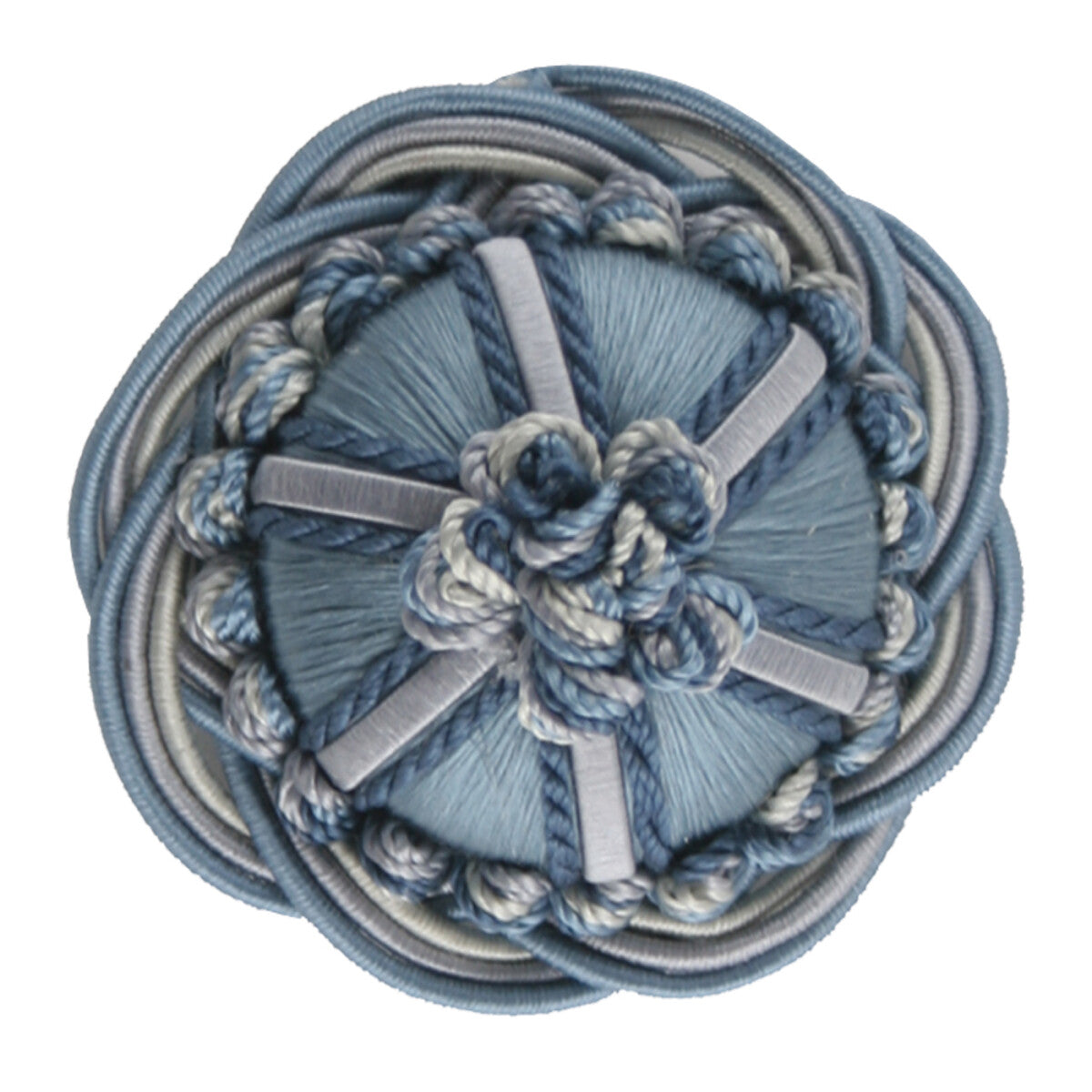 2" Orsay Silk Rosette by Samuel & Sons in Blue Melange
