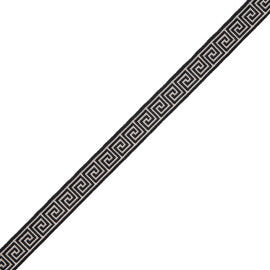 5/8" Aristotle Greek Key Trim by Samuel & Sons in Classic White/Black