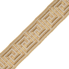 1 3/8" Aristotle Greek Key Trim by Samuel & Sons in Golden Strie