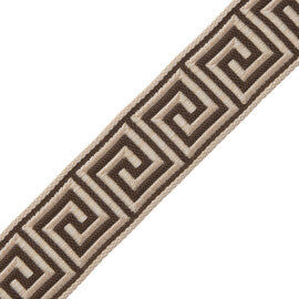 1 3/8" Aristotle Greek Key Trim by Samuel & Sons in Chocolate