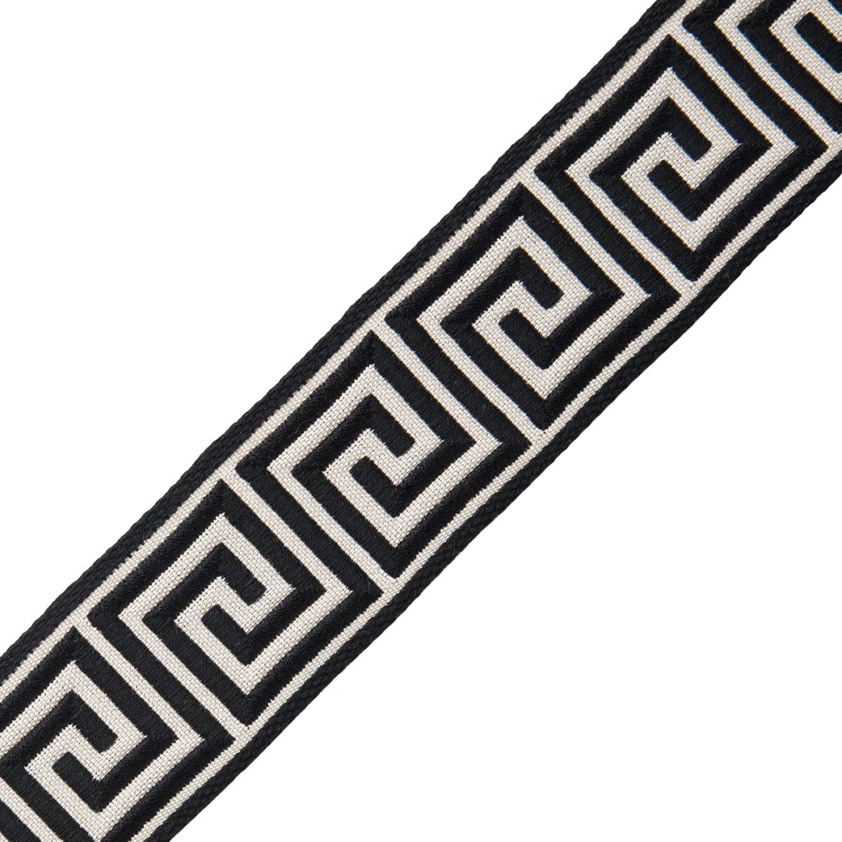 1 3/8" Aristotle Greek Key Trim by Samuel & Sons in Classic White/Black