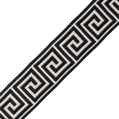 1 3/8" Aristotle Greek Key Trim by Samuel & Sons in Classic White/Black