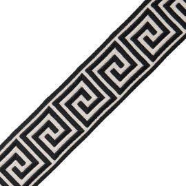 1 3/8" Aristotle Greek Key Trim by Samuel & Sons in Classic White/Black
