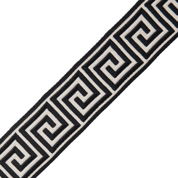 1 3/8" Aristotle Greek Key Trim by Samuel & Sons in Classic White/Black