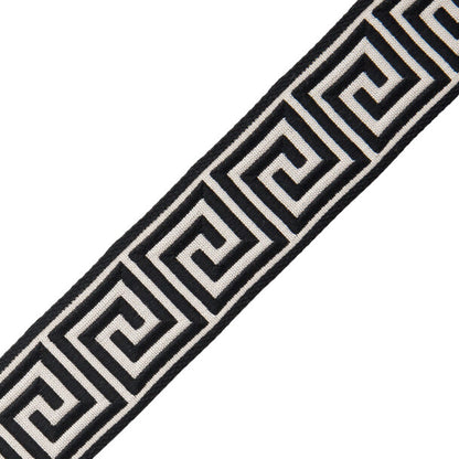 1 3/8" Aristotle Greek Key Trim by Samuel & Sons in Classic White/Black