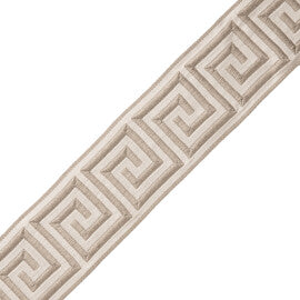 1 3/8" Aristotle Greek Key Trim by Samuel & Sons in Mourning Dove