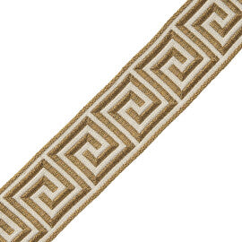 1 3/8" Aristotle Greek Key Trim by Samuel & Sons in Antique Gold