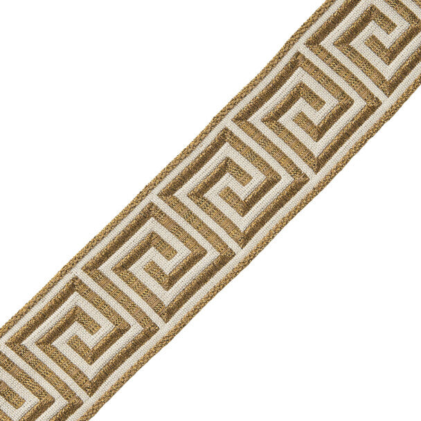 1 3/8" Aristotle Greek Key Trim by Samuel & Sons in Antique Gold