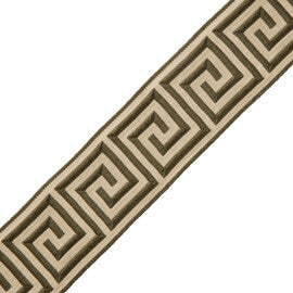 1 3/8" Aristotle Greek Key Trim by Samuel & Sons in Olive
