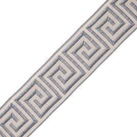 1 3/8" Aristotle Greek Key Trim by Samuel & Sons in Porcelain Blue