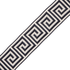 1 3/8" Aristotle Greek Key Trim by Samuel & Sons in Midnight Blue