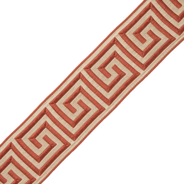 1 3/8" Aristotle Greek Key Trim by Samuel & Sons in Coral