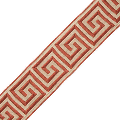 1 3/8" Aristotle Greek Key Trim by Samuel & Sons in Coral