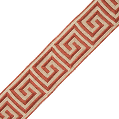 1 3/8" Aristotle Greek Key Trim by Samuel & Sons in Coral