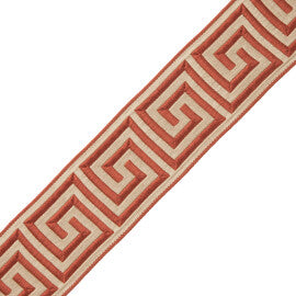 1 3/8" Aristotle Greek Key Trim by Samuel & Sons in Coral