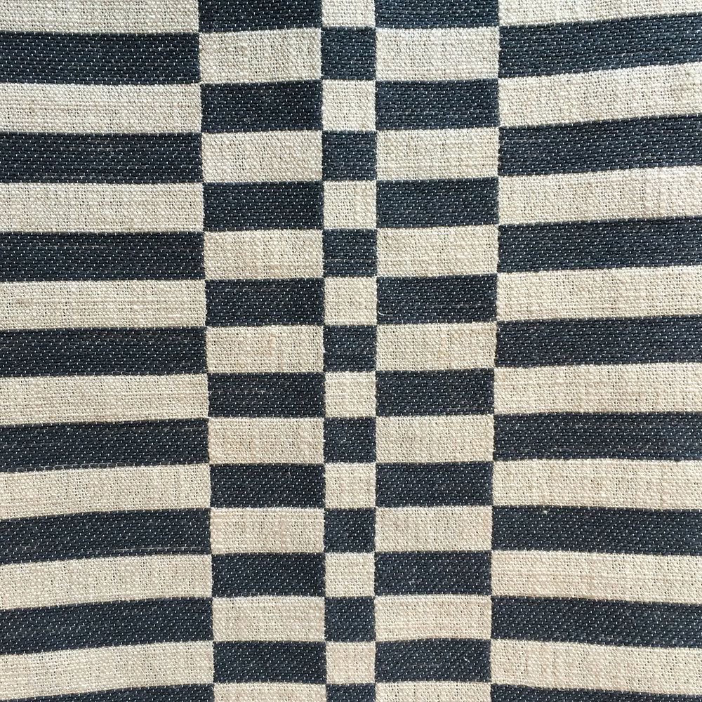 Check Stripe Fabric by George Spencer Designs in Navy