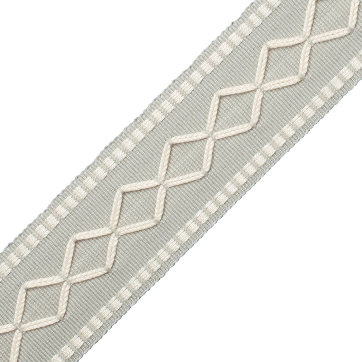 2" Oxford Border Trim by Samuel & Sons in Misty Grey/Snow