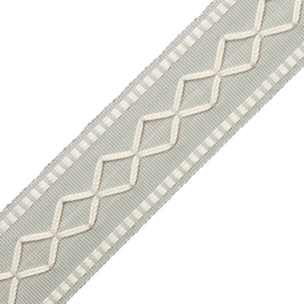 2" Oxford Border Trim by Samuel & Sons in Misty Grey/Snow