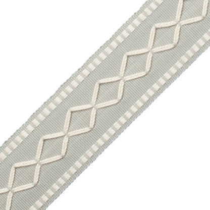 2" Oxford Border Trim by Samuel & Sons in Misty Grey/Snow