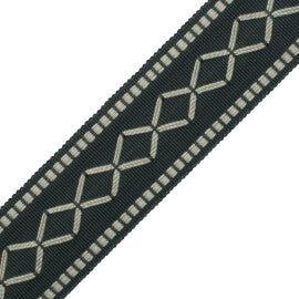 2" Oxford Border Trim by Samuel & Sons in Gunmetal/Cement