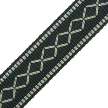 2" Oxford Border Trim by Samuel & Sons in Gunmetal/Cement