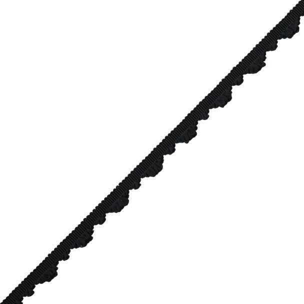 Délicat Silk Fan Edge Trim by Samuel & Sons in Onyx