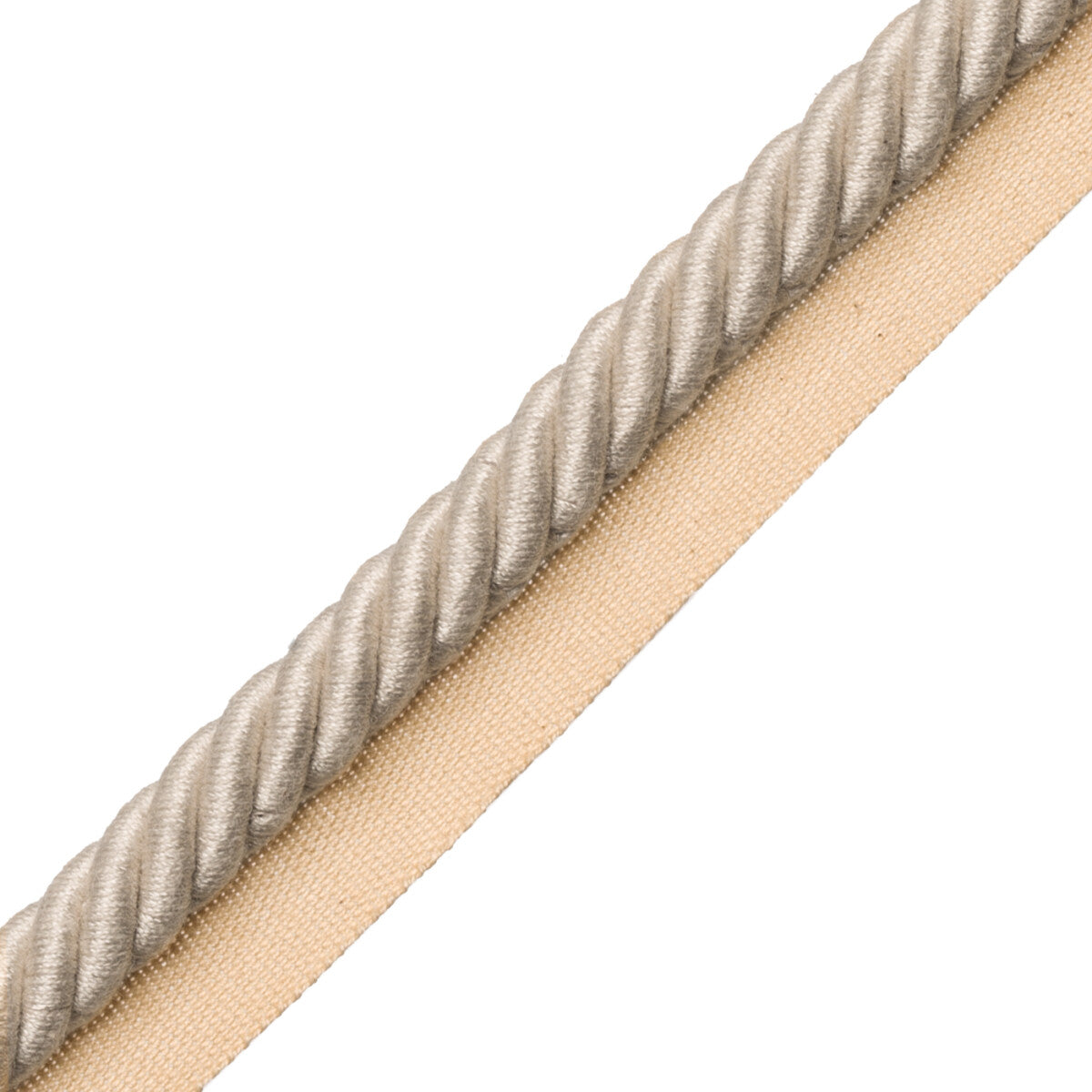 1/2" Au Naturel Cord W/Tape Trim by Samuel & Sons in Pale Grey