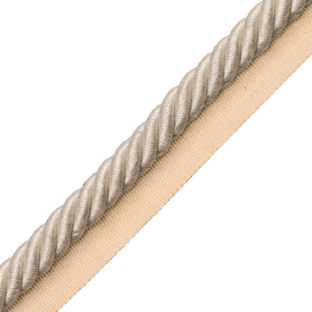 1/2" Au Naturel Cord W/Tape Trim by Samuel & Sons in Pale Grey