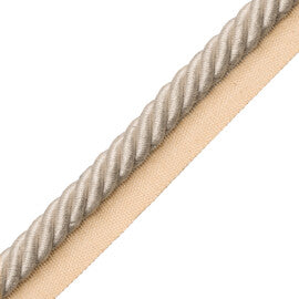1/2" Au Naturel Cord W/Tape Trim by Samuel & Sons in Pale Grey