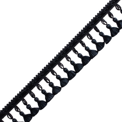 Délicat Silk Tassel Fringe Trim by Samuel & Sons in Onyx