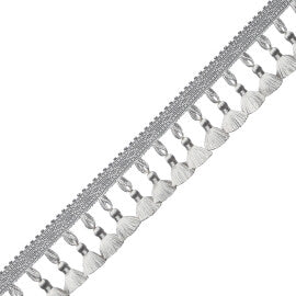 Délicat Silk Tassel Fringe Trim by Samuel & Sons in Platinum