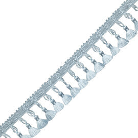 Délicat Silk Tassel Fringe Trim by Samuel & Sons in Ice Blue