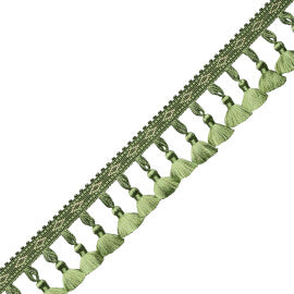 Délicat Silk Tassel Fringe Trim by Samuel & Sons in Basil