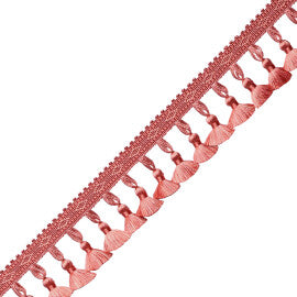 Délicat Silk Tassel Fringe Trim by Samuel & Sons in Coral