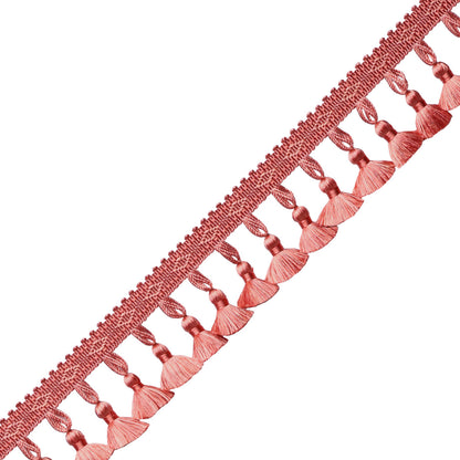 Délicat Silk Tassel Fringe Trim by Samuel & Sons in Coral