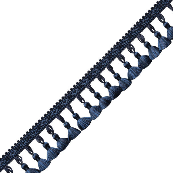 Délicat Silk Tassel Fringe Trim by Samuel & Sons in Navy