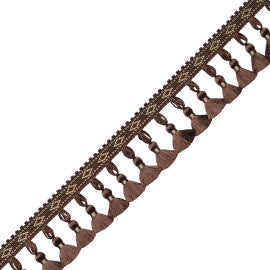 Délicat Silk Tassel Fringe Trim by Samuel & Sons in Walnut