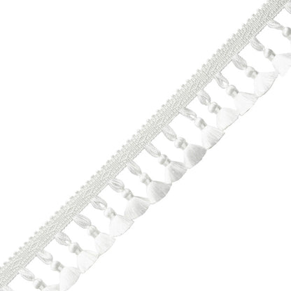 Délicat Silk Tassel Fringe Trim by Samuel & Sons in White