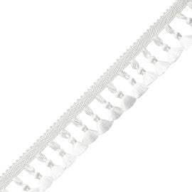 Délicat Silk Tassel Fringe Trim by Samuel & Sons in White
